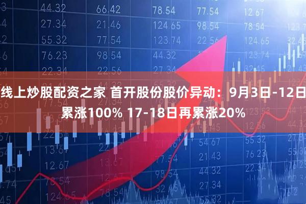 线上炒股配资之家 首开股份股价异动：9月3日-12日累涨100% 17-18日再累涨20%